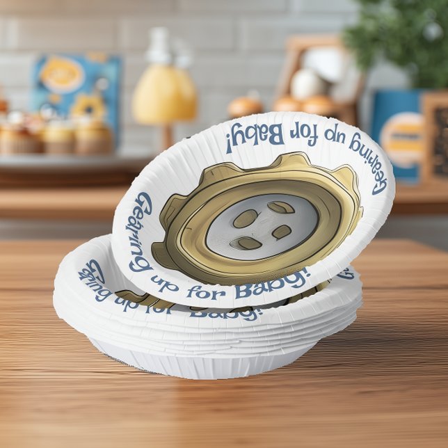 Auf Baby aufpassen! Robot Gear Pappteller (Von Creator hochgeladen)