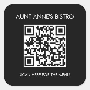 Auf Bestellung Menü QR Code Café Café Kaffee suche Quadratischer Aufkleber