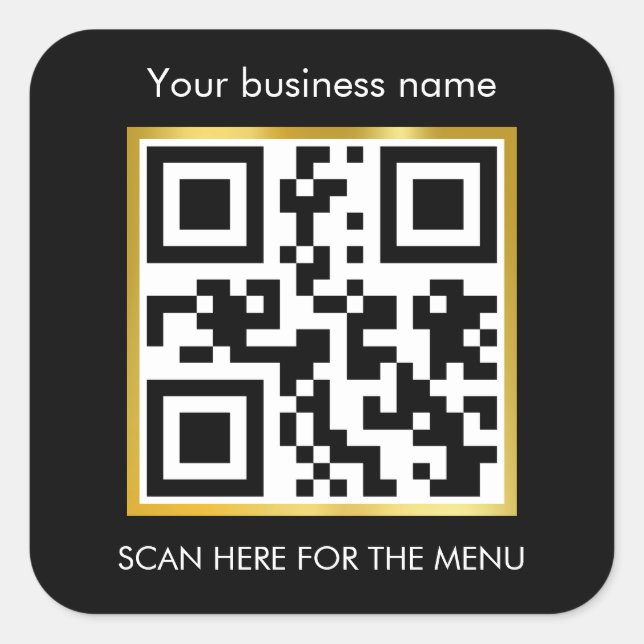 Auf Bestellung Menü QR Code Café Café Kaffee suche Quadratischer Aufkleber (Vorderseite)