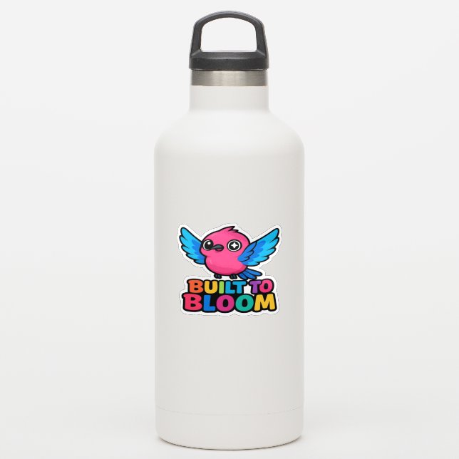Auf Bloom Hummingbird-Aufkleber gebaut Aufkleber (Wassserflasche)