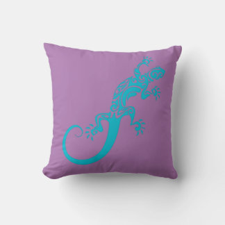 Auf Blue Gecko As Furz. Kook Art Throw Pillow Kissen