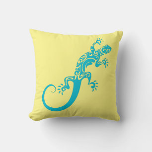 Auf Blue Gecko's. Kook Art Throw Pillow Kissen