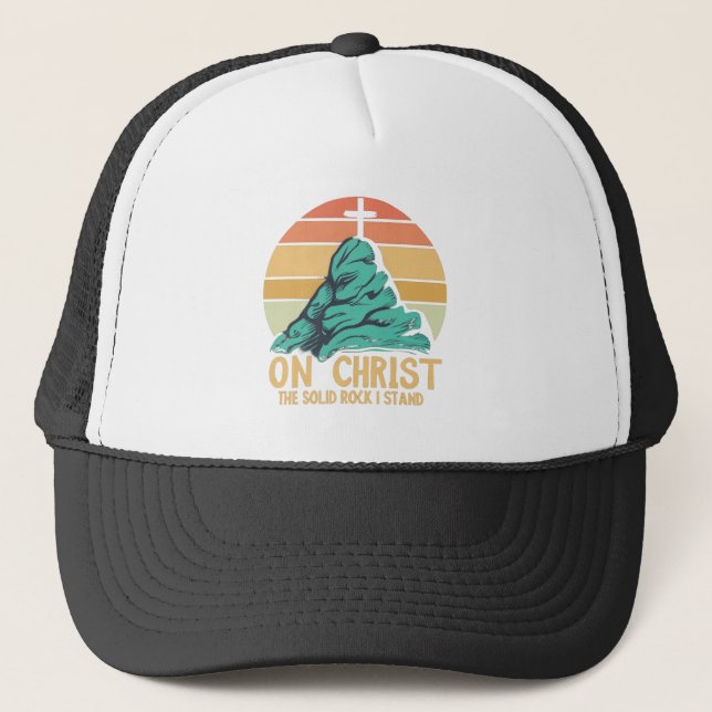 Auf Christus der solide Felsen stehe ich Truckerkappe (Vorderseite)