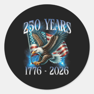 Auf Ck Adler Und Flagge 250 Jahre 1776-2026 250. G Runder Aufkleber
