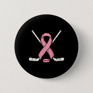 (auf Ck) Eishockey-Brustkrebsmonat Rosa Band Button