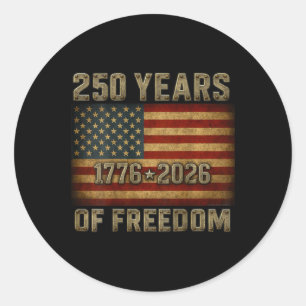 Auf Ck Flagge 250 Jahre Freiheit 1776-2026 250. Bi Runder Aufkleber