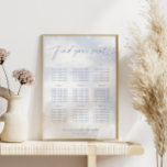 Auf Cloud 9 dusty Blue Seating Chart Poster<br><div class="desc">Cloud 9 themed Seating Chart Poster.</div>