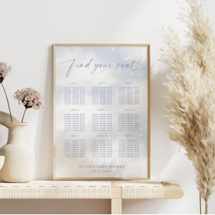 Auf Cloud 9 Dusty Blue Sitzplan Poster