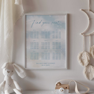Auf Cloud 9 Lebendiges Blau Sitzplan Poster