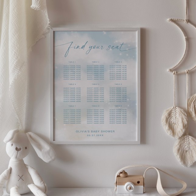 Auf Cloud 9 Lebendiges Blau Sitzplan Poster (Von Creator hochgeladen)