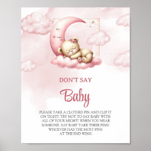 Auf Cloud 9 niedlich Pink Girl sagen nicht Babyspi Poster