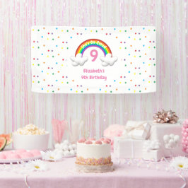 Auf Cloud 9! Rainbow Birthday Banner