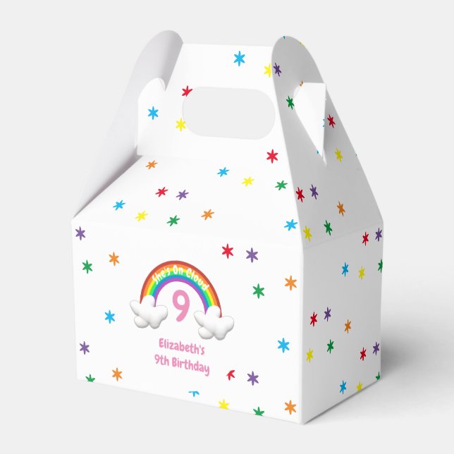 Auf Cloud 9! Rainbow Birthday Geschenkschachtel (Vorderseite)