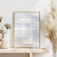 Auf Cloud 9 Staubblauer Sitzplan Poster