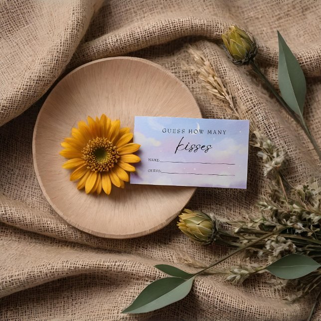 Auf Cloud 9 Wie viele Küss Brautparty Game Card Visitenkarte (Von Creator hochgeladen)