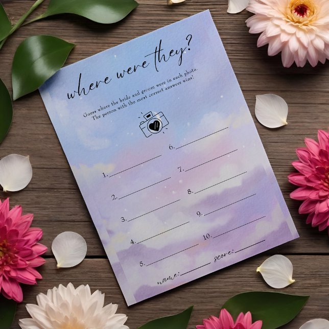 Auf Cloud 9 wo waren sie Brautparty-Spiel Flyer (Von Creator hochgeladen)