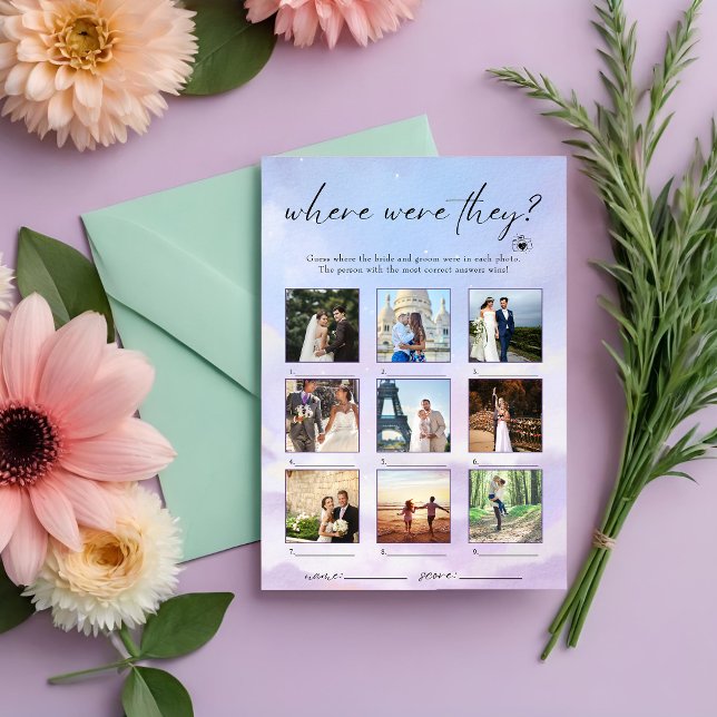 Auf Cloud 9 wo waren sie Foto-Spiel Einladung (Von Creator hochgeladen)