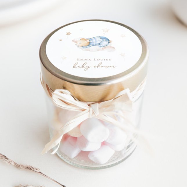 Auf Cloud Baby Dusche können wir Teddy Bear frühze Runder Aufkleber (Von Creator hochgeladen)