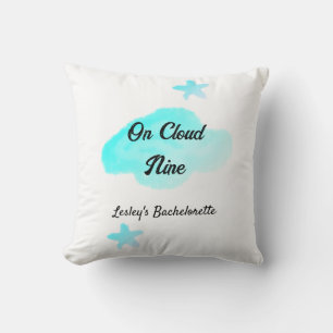Auf Cloud neun pastellblauen Wolken Stern Bachelor Kissen