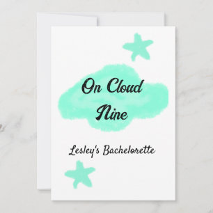 Auf Cloud neun pastellgrünen Wolken Stern Bachelor Einladung