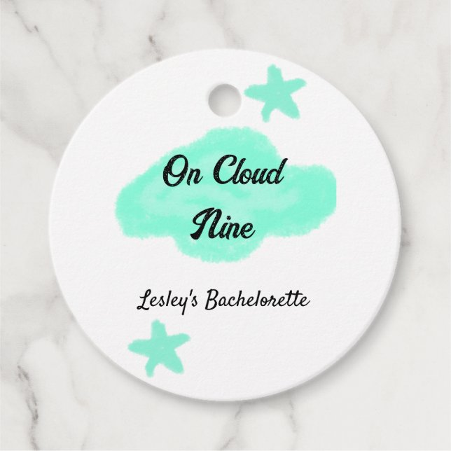 Auf Cloud neun pastellgrünen Wolken Stern Bachelor Geschenkanhänger (Vorderseite)