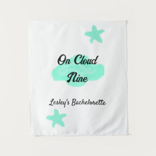 Auf Cloud neun pastellgrünen Wolken Stern Bachelor Wandteppich