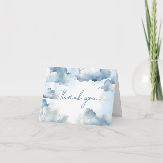 Auf Cloud Nine Baby ShowParty Dankeskarte (Vorderseite)