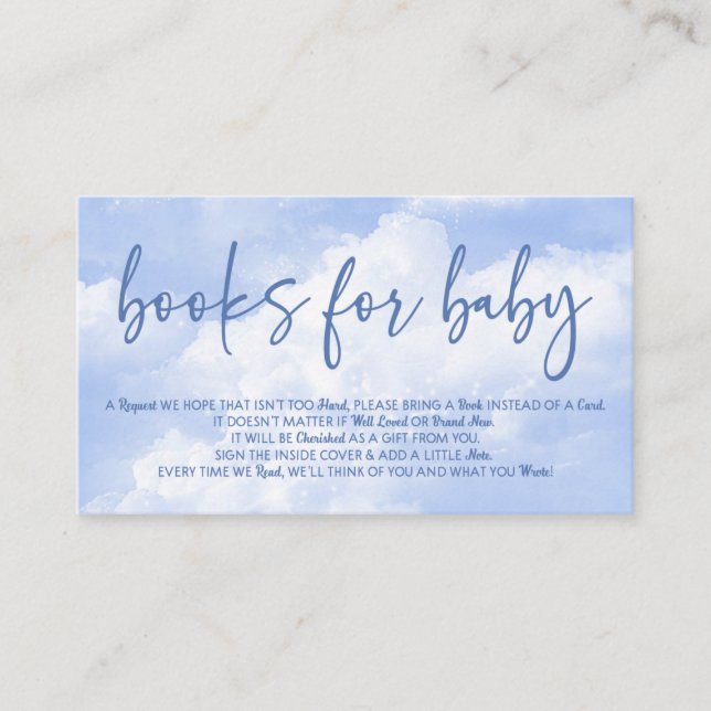 Auf Cloud Nine Blue Baby Showbüchern für Baby Begleitkarte (Vorderseite)