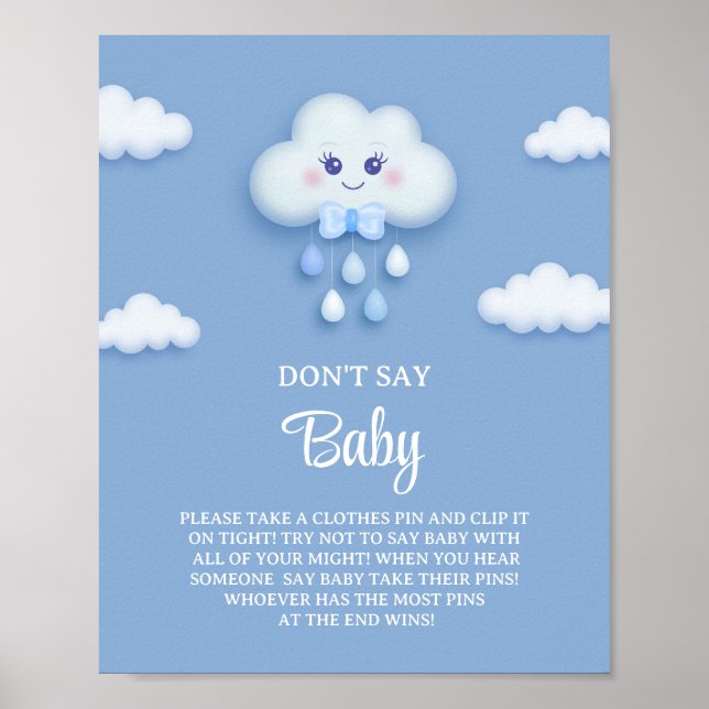 Auf Cloud Nine Modern Blue gibt es kein Babyspiel- Poster (Vorne)