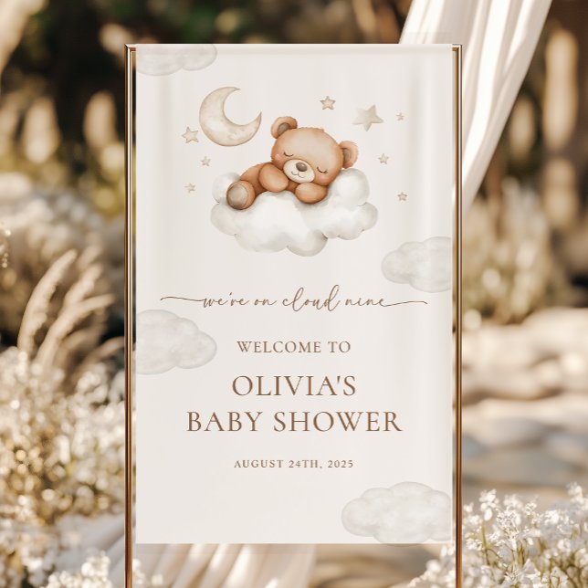 Auf Cloud Nine Teddy Bear Baby Dusche Willkommen Banner (Von Creator hochgeladen)