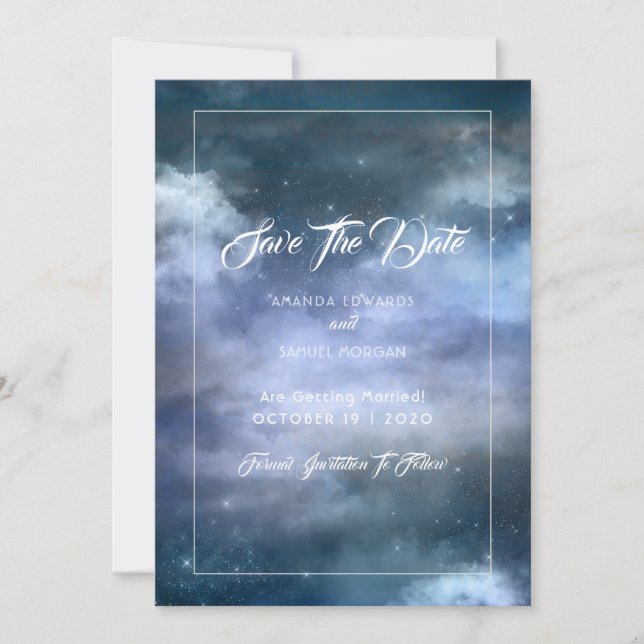Auf Cloud Nine Wedding Save The Date (Vorderseite)