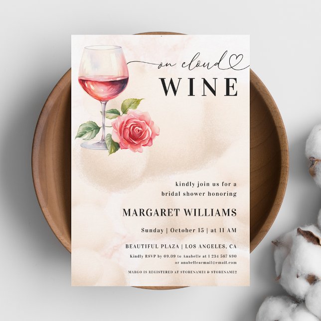 Auf Cloud Wine Theme Heft Script Brautparty Einladung (Von Creator hochgeladen)