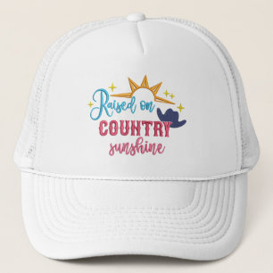 Auf Country Sunshine Zitat Cowboy Hat aufgezogen Truckerkappe