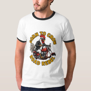 Auf Crow Road geborener Rebellenhahn T-Shirt