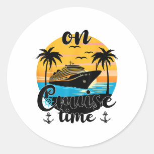 Auf Cruise Time Beach Sommerferien Matching Fami Runder Aufkleber