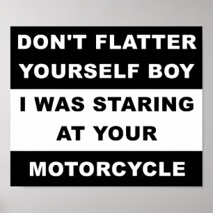 Auf Dein Motorrad Starrer Lustiger Poster