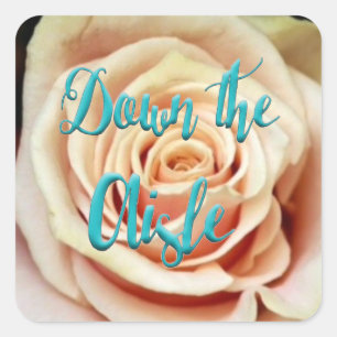 Auf dem Aisle Hochzeitsticker Quadratischer Aufkleber