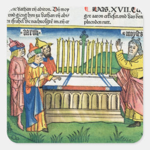 Auf dem Altar blühen die Nummern 17 1-11 von Aaron Quadratischer Aufkleber