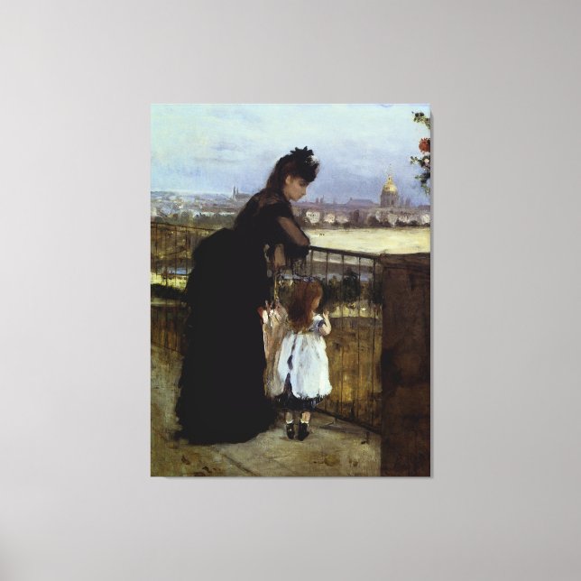 Auf dem Balkon von Berthe Morisot Leinwanddruck (Vorderseite)