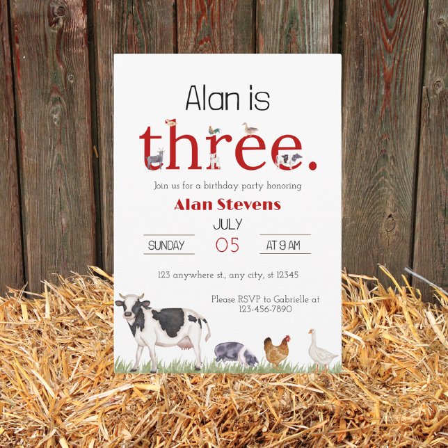 Auf dem Bauernhof: 3. Geburtstagsfeier Einladung (Von Creator hochgeladen)