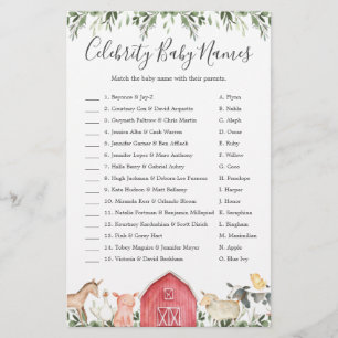 Auf dem Bauernhof Baby Shower Celebrity Baby Names