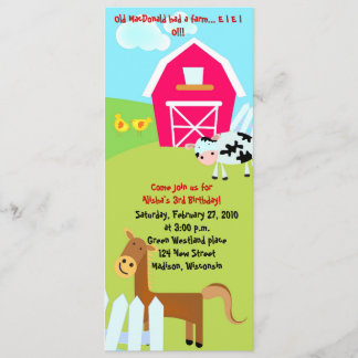 Auf dem Bauernhof Blue Birthday einladen Einladung