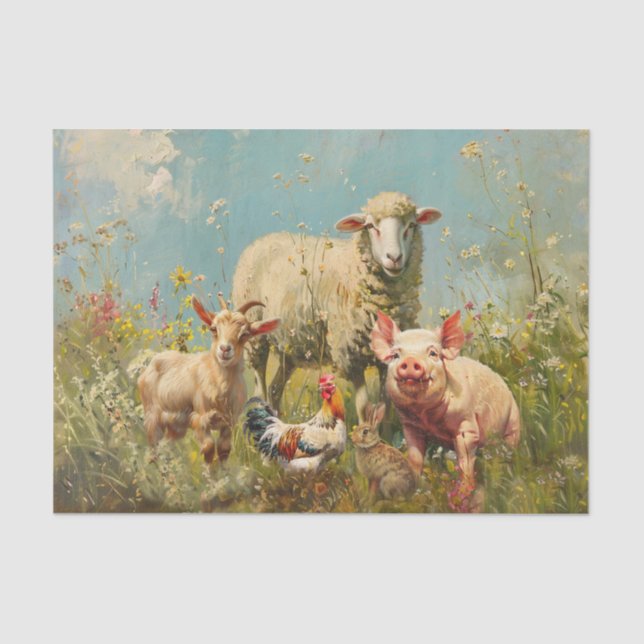 Auf dem Bauernhof Seidenpapier (Vorderseite)