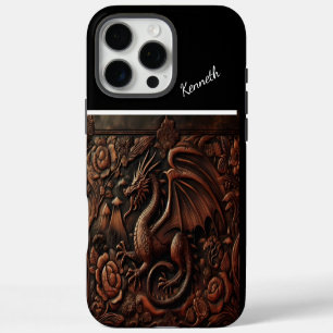 Auf dem Berggipfel eingravierter Drache iPhone 16 Pro Max Hülle