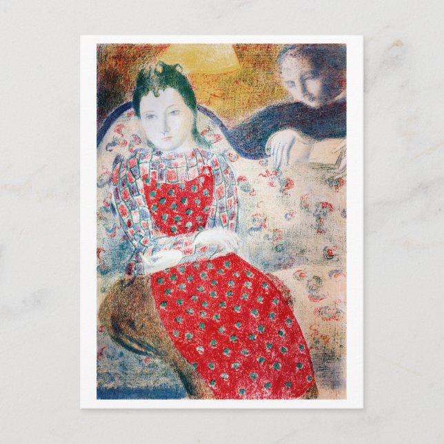 Auf dem blasssilbernen Sofa, Maurice Denis Postkarte (Vorderseite)