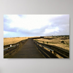 Auf dem Boardwalk, Long Beach, Washington Poster