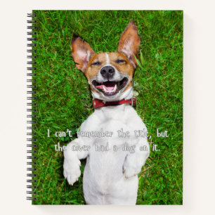 Auf dem Cover war ein Hund abgebildet Notizbuch