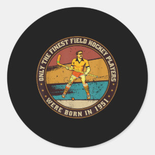 Auf dem Feld geborene Hockeyspieler, die 1951 gebo Runder Aufkleber