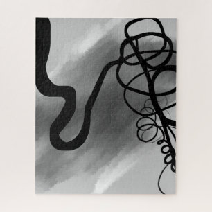 Auf dem Grid: Abstrakt Schwarz und Grau Puzzle