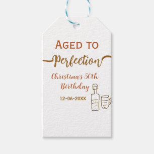 auf dem Höhepunkt 50. Geburtstag Name brauner Wein Geschenkanhänger